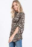 Lacey 3/4 Sleeve Leopard Print Top