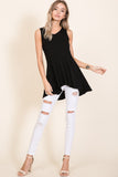 Rita Fit and Flare Empire Waist Sleeveless Top