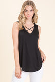Erica Criss Cross Front V-Neck Sleeveless Top