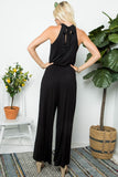 Lindsey Black Sleeveless Jumpsuit with Side Pockets