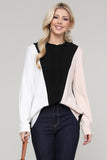 Cara Long Sleeve Color Block Top