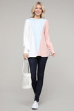 Cara Long Sleeve Color Block Top