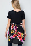 Sydney Short Sleeve Tunic Top with Floral Back