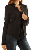 Danielle Black Ponte Blazer with Zipper Detail