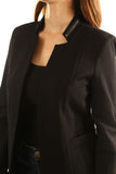 Danielle Black Ponte Blazer with Zipper Detail