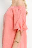 Kisten Short Sleeve Off the Shoulder Top with Tie Sleeve