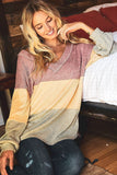 Stacey Color Block V-neck Sweater