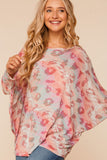 Beth Pink Tie Dye Leopard Print Sweater