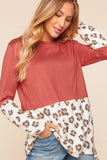 Megan Hacci Color Block Leopard Print Sweater