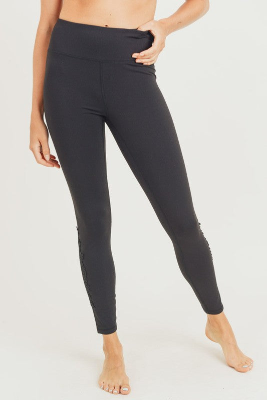 Black High Waist Leggings with Floral Cutout – Betty Jane Boutique