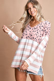 Lillian Blush Dalmatian Print and Stripe Top