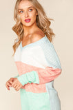 Harper Color Block V-Neck Sweater