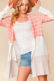 Mia Waffle Knit Color Block Cardigan