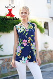 Emma Navy Floral Print Sleeveless Top