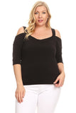 Tressa Off the Shoulder Three Quarter Sleeve Top