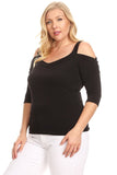 Tressa Off the Shoulder Three Quarter Sleeve Top