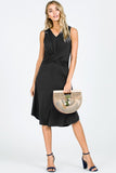 Dee Black Sleeveless Dress with Twisted Front Detail