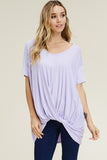 Daisy Lavender Loose Fit Short Sleeve Top
