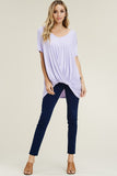 Daisy Lavender Loose Fit Short Sleeve Top