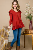 Sara Rust Long sleeve top
