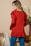 Sara Rust Long sleeve top