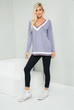 Vanessa Lavender Long Sleeve V-neck Top