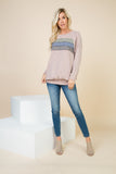 Madison Pink Sand Color Block Top