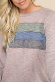 Madison Pink Sand Color Block Top
