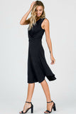 Dee Black Sleeveless Dress with Twisted Front Detail