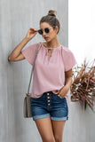 Charlotte Short Sleeve Blouse with Flutter Sleeve