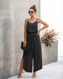 Olivia V-Neck, Sleeveless Flowing Jumpsuit