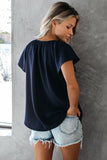 Charlotte Short Sleeve Blouse with Flutter Sleeve