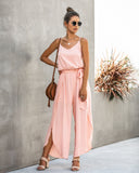 Olivia V-Neck, Sleeveless Flowing Jumpsuit