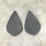 Graceful Deep Gray Leather Earrings