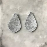 Silver Smoke Leather Earrings