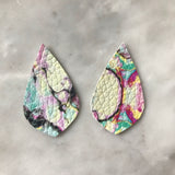 Pastel Marbled Faux Leather Earrings