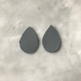 Graceful Deep Gray Leather Earrings