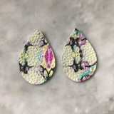 Pastel Marbled Faux Leather Earrings