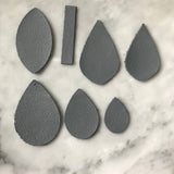 Graceful Deep Gray Leather Earrings