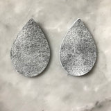 Silver Smoke Leather Earrings