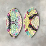 Pastel Marbled Faux Leather Earrings