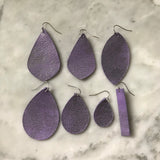 Purple Smoke Leather Earrings