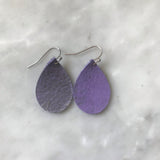 Purple Smoke Leather Earrings