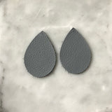 Graceful Deep Gray Leather Earrings