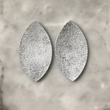 Silver Smoke Leather Earrings