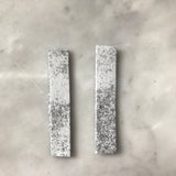 Silver Smoke Leather Earrings