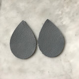 Graceful Deep Gray Leather Earrings