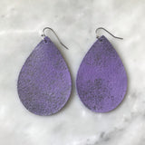 Purple Smoke Leather Earrings