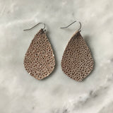 Metallic Peach Stingray Leather Earrings