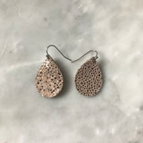 Metallic Peach Stingray Leather Earrings
